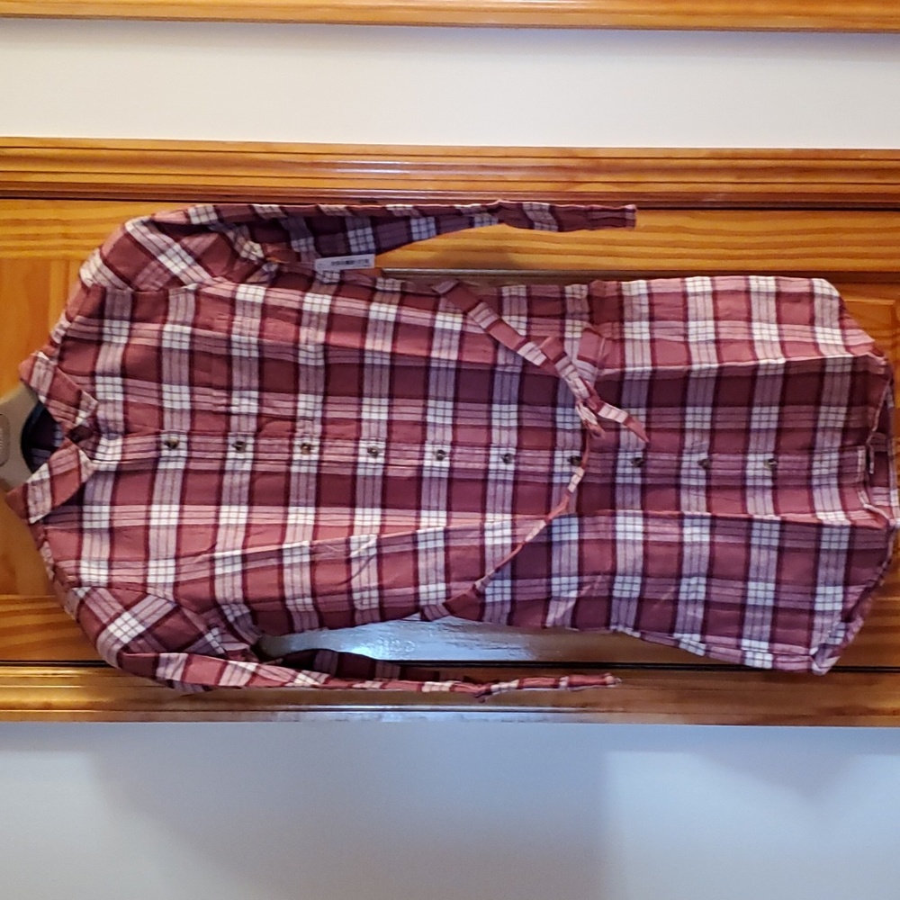 LAST ONE Really cute & fun plaid Goodthreads XS brushed flannel dress with belt - Picture 4 of 7